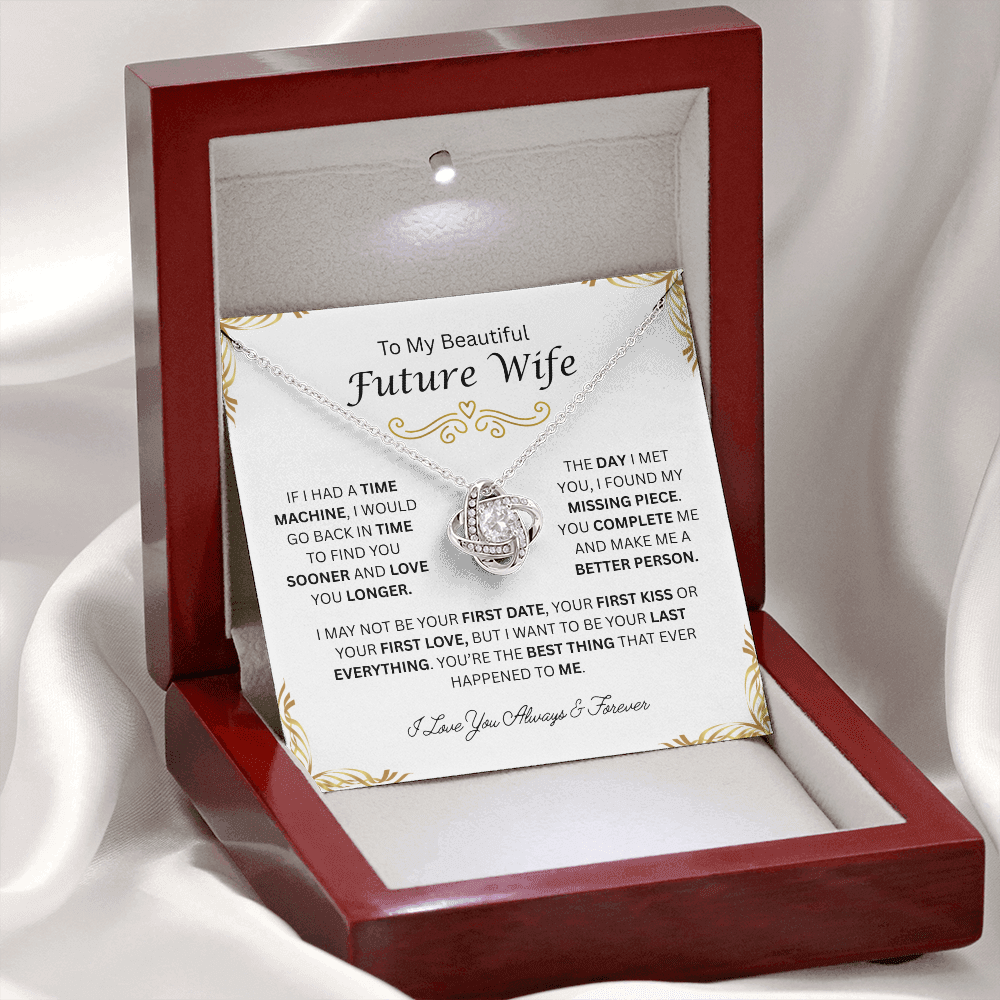To My Beautiful Future Wife | Always & Forever | Love Knot Necklace