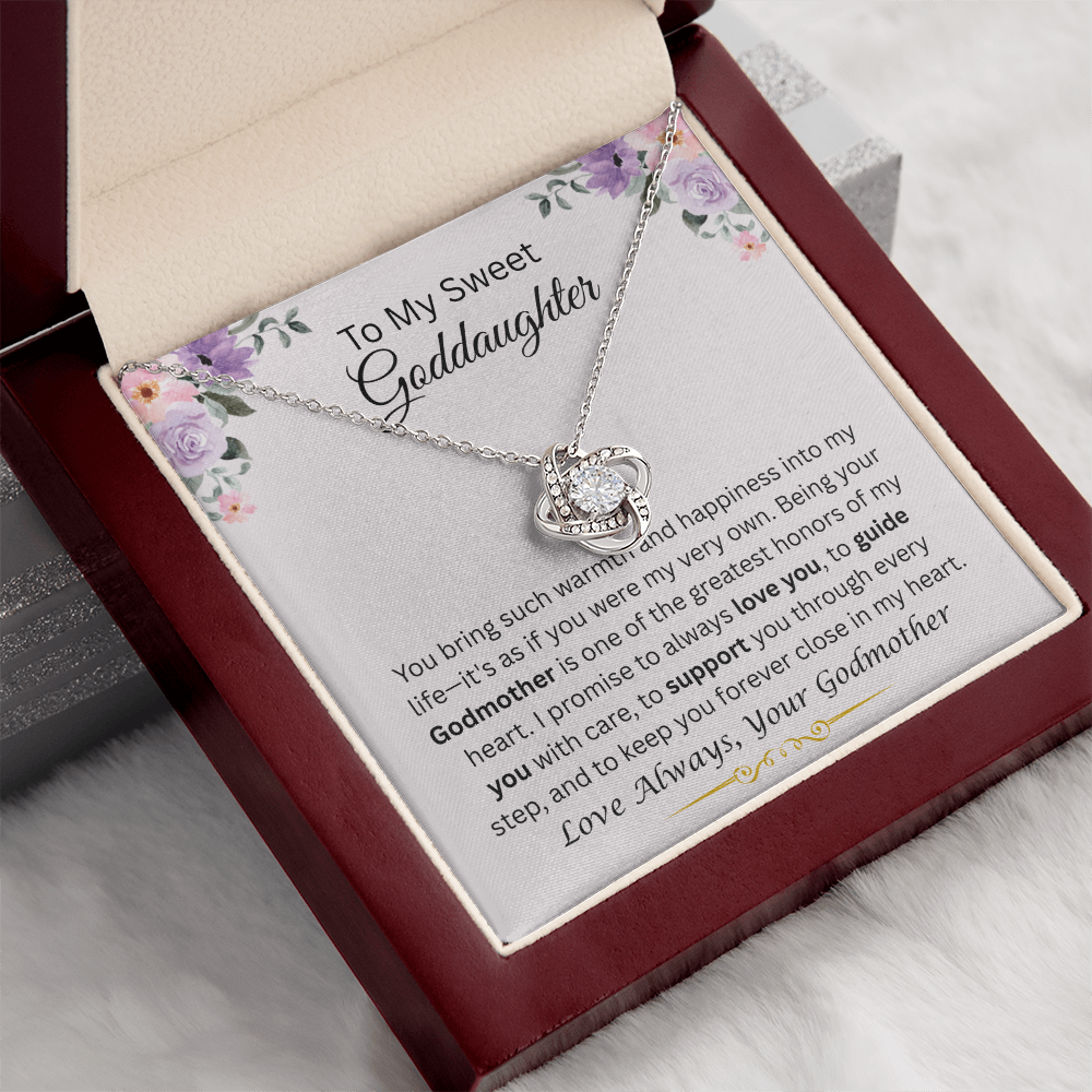 To My Sweet Goddaughter | Love Always | Love Knot Necklace