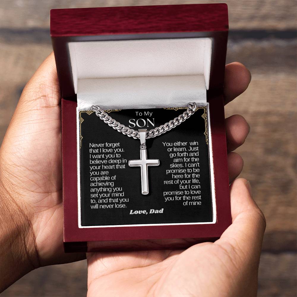 To Son From Dad | Never Forget | Cuban Chain with Artisan Cross