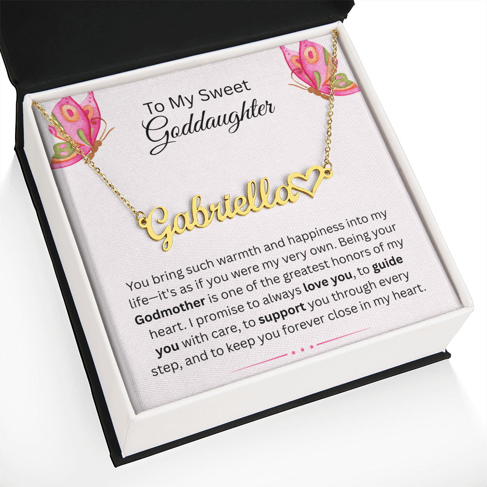 To My Sweet Goddaughter | My Very Own | Heart Name Necklace