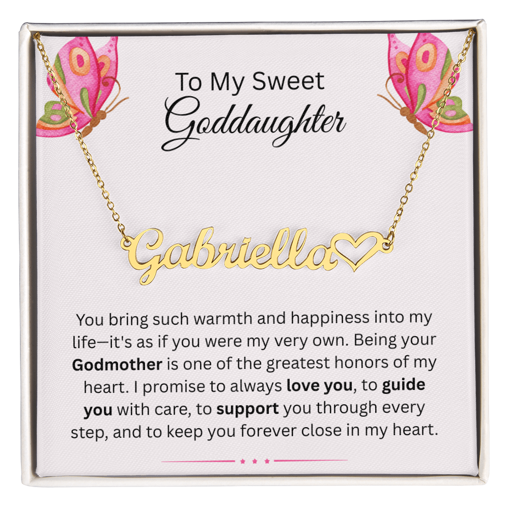 To My Sweet Goddaughter | My Very Own | Heart Name Necklace