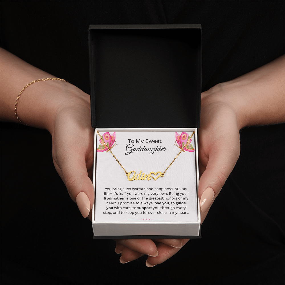 To My Sweet Goddaughter | My Very Own | Heart Name Necklace