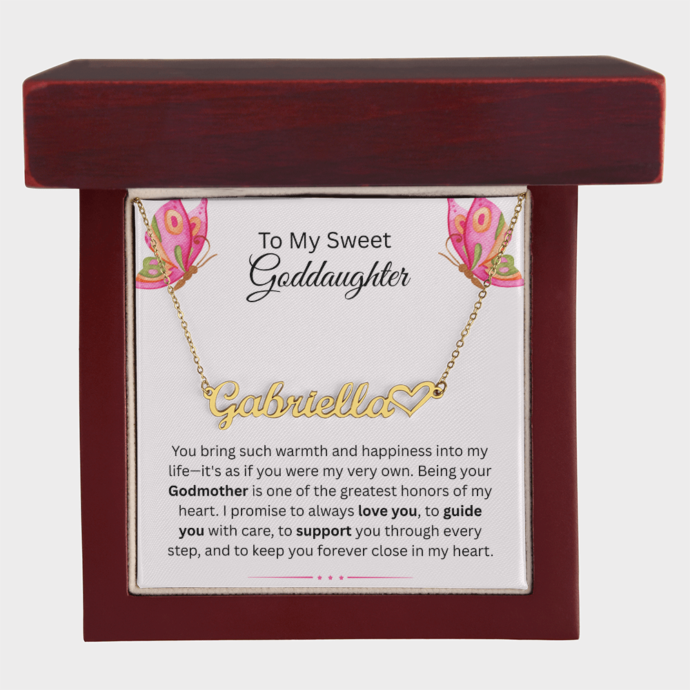 To My Sweet Goddaughter | My Very Own | Heart Name Necklace