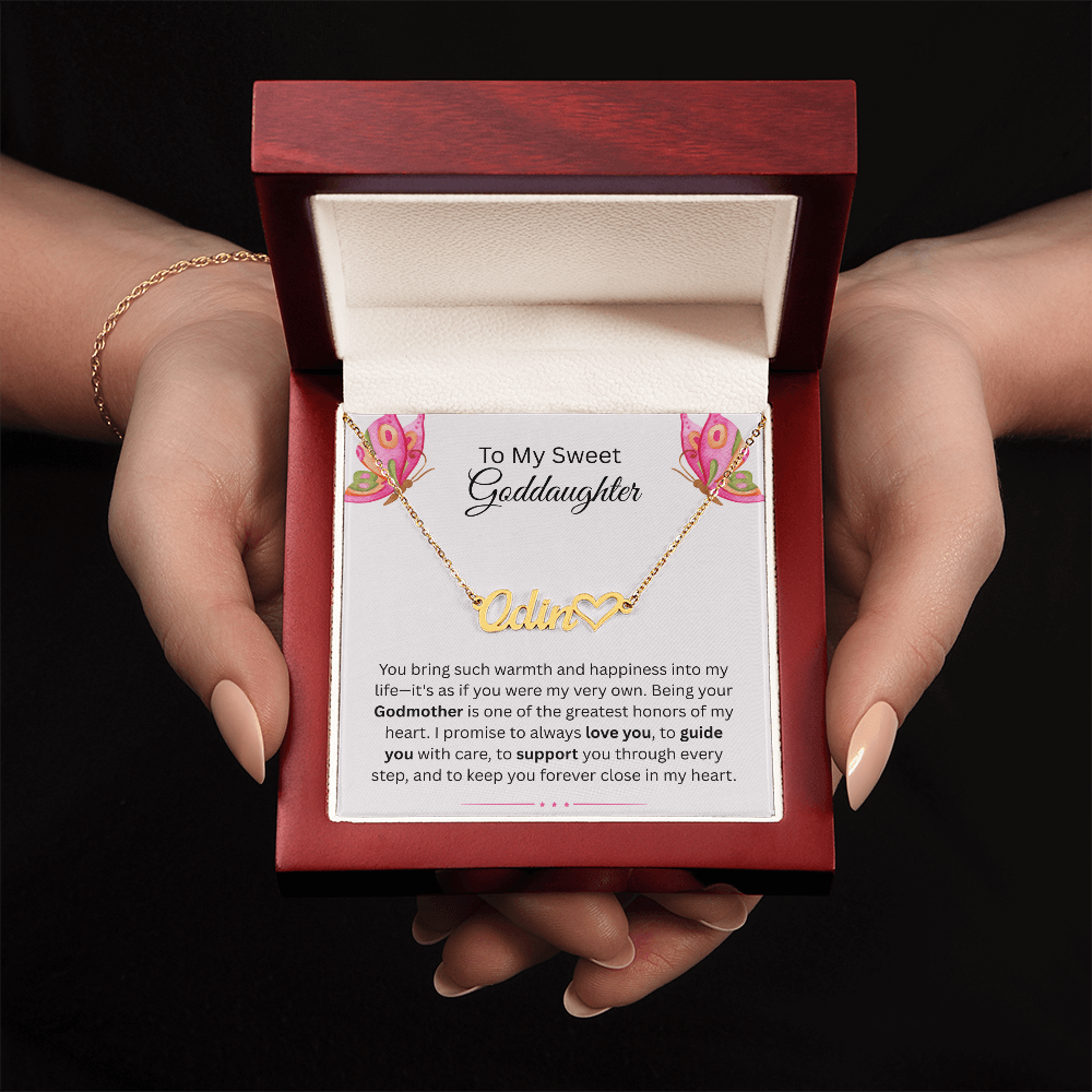 To My Sweet Goddaughter | My Very Own | Heart Name Necklace