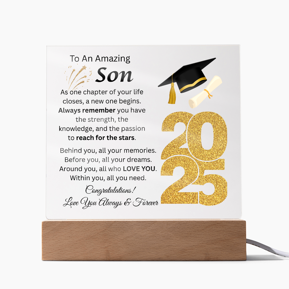To An Amazing Son | Congratulations | Grad | Printed Acrylic Plaque w/(LED)