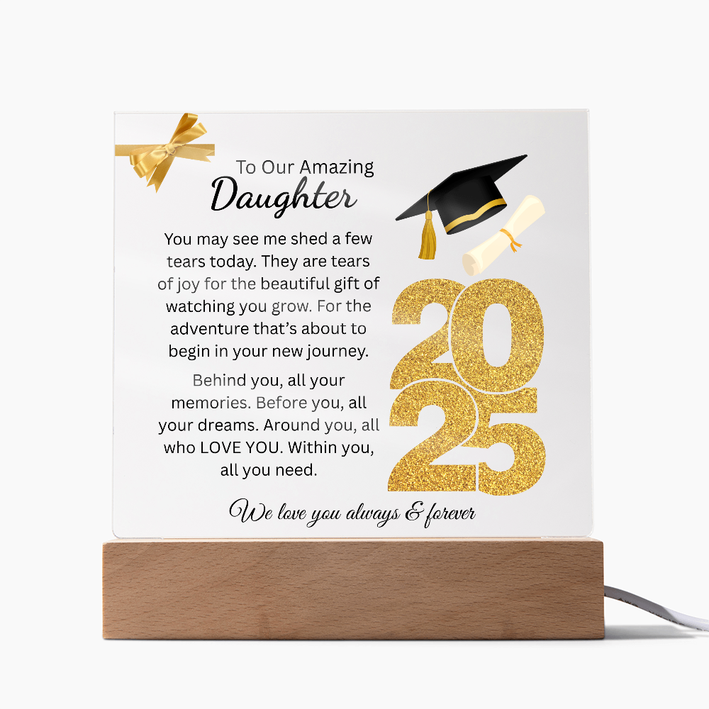 To My Amazing Daughter | New Journey | Printed Square Acrylic Plaque