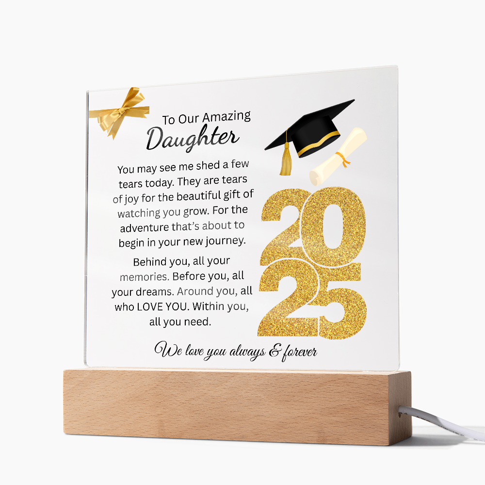 To My Amazing Daughter | New Journey | Printed Square Acrylic Plaque