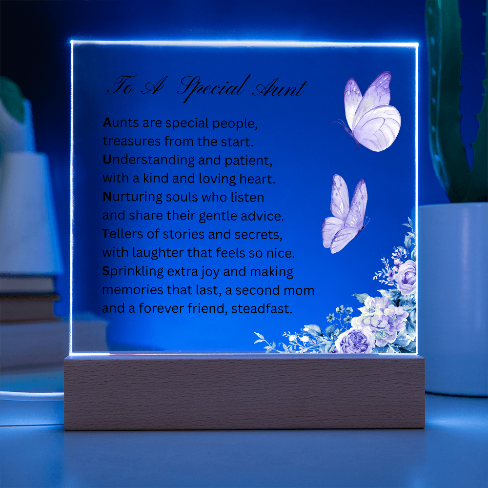 To A Special Aunt | Second Mom, Forever Friend | Printed Acrylic Plaque