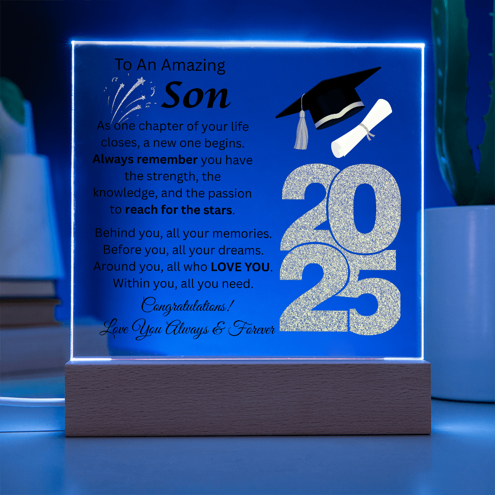 To An Amazing Son | Congratulations | Grad | Printed Acrylic Plaque w/(LED)