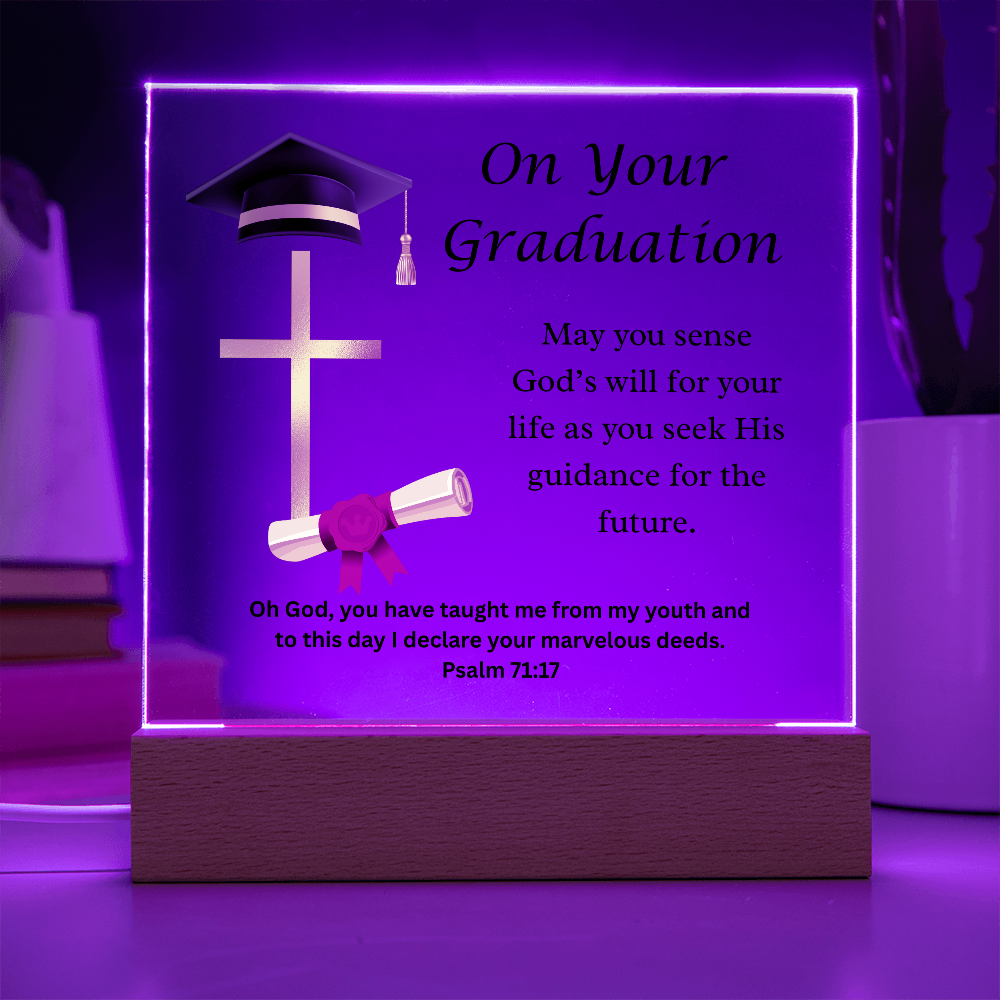 On Your Graduation | God's Will | Acrylic Plaque LED