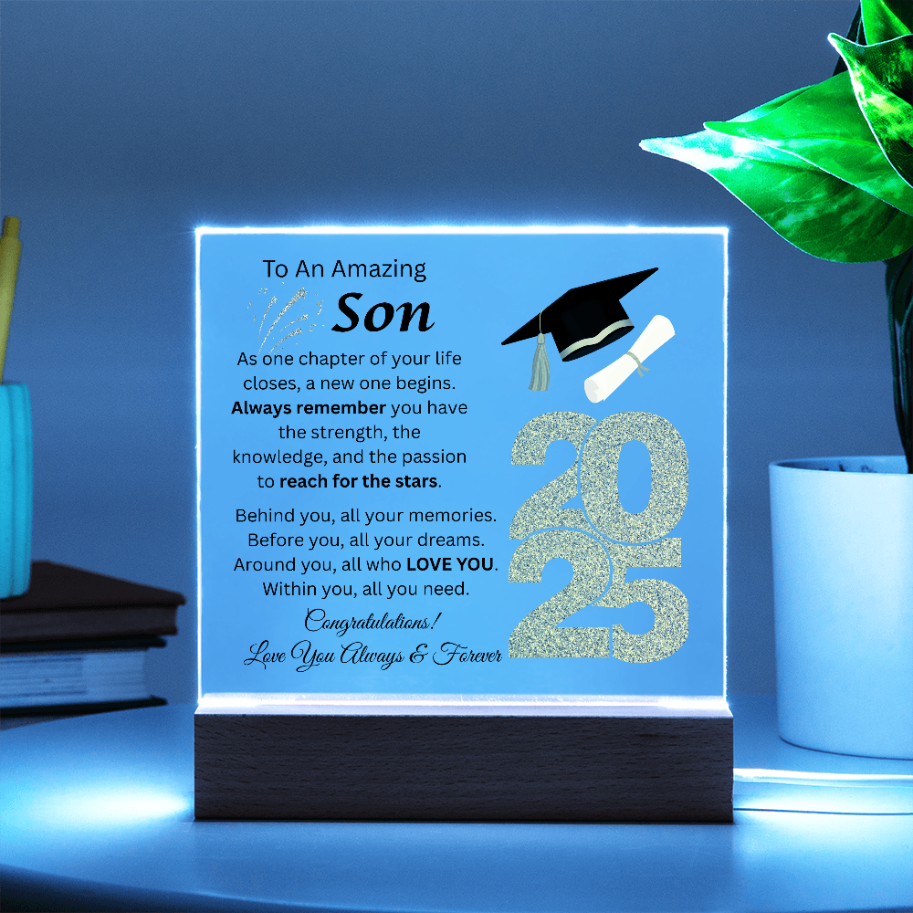 To An Amazing Son | Congratulations | Grad | Printed Acrylic Plaque w/(LED)