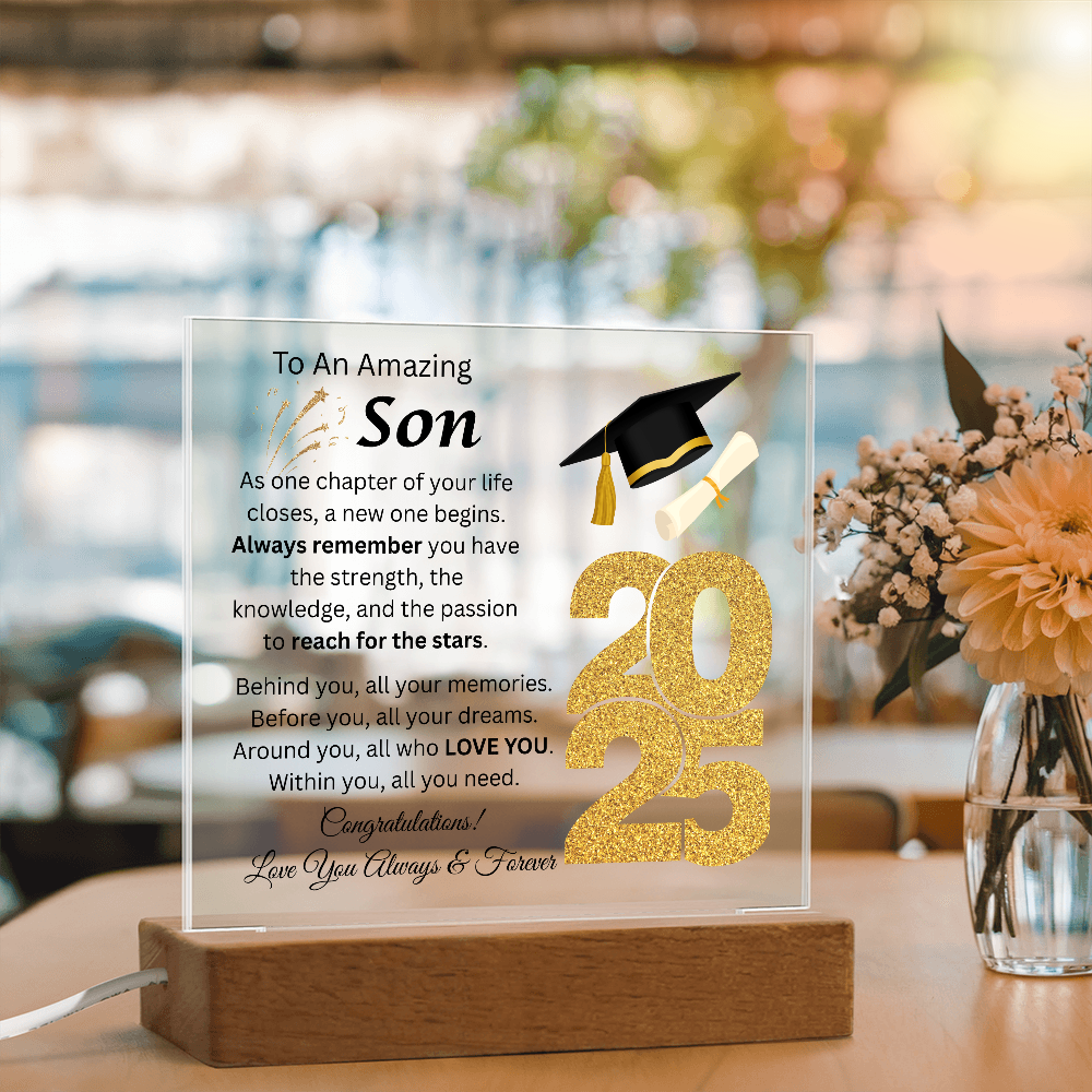 To An Amazing Son | Congratulations | Grad | Printed Acrylic Plaque w/(LED)