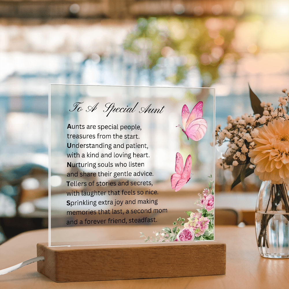 To A Special Aunt | Second Mom, Forever Friend | Printed Acrylic Plaque