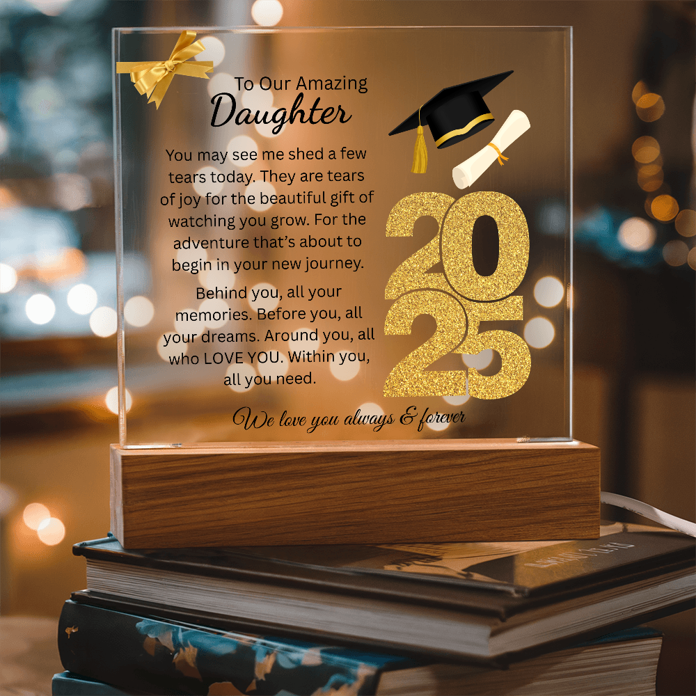 To My Amazing Daughter | New Journey | Printed Square Acrylic Plaque