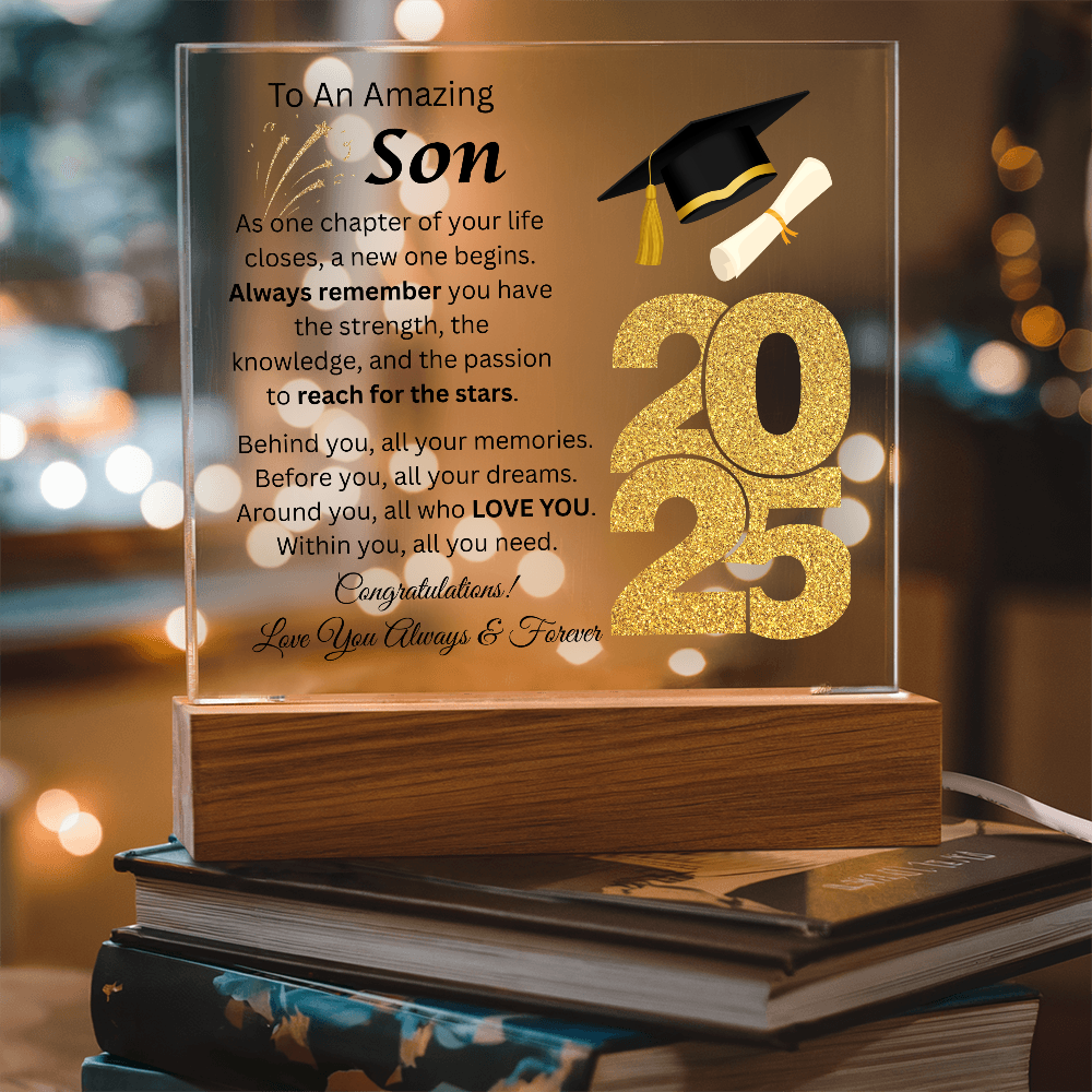 To An Amazing Son | Congratulations | Grad | Printed Acrylic Plaque w/(LED)