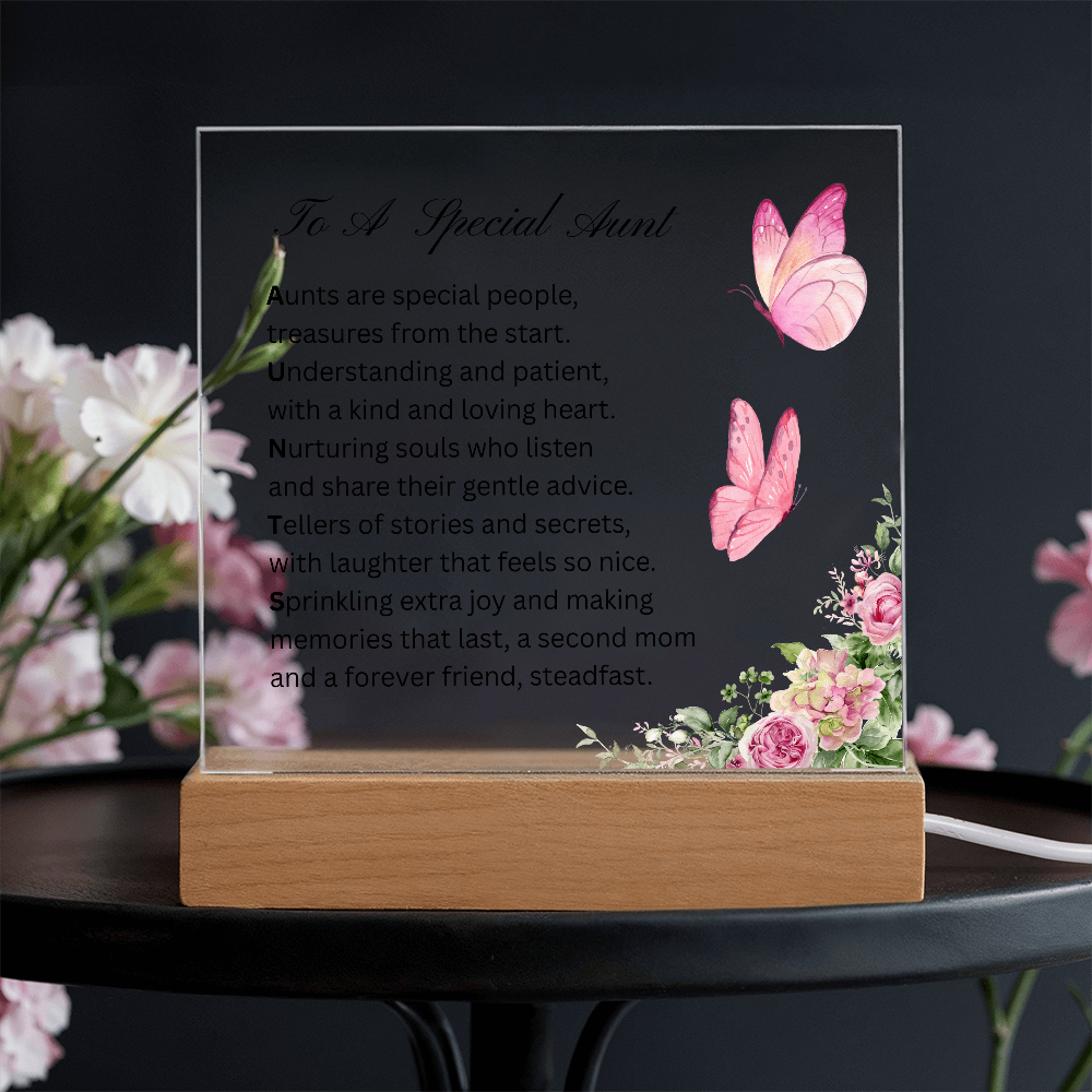 To A Special Aunt | Second Mom, Forever Friend | Printed Acrylic Plaque