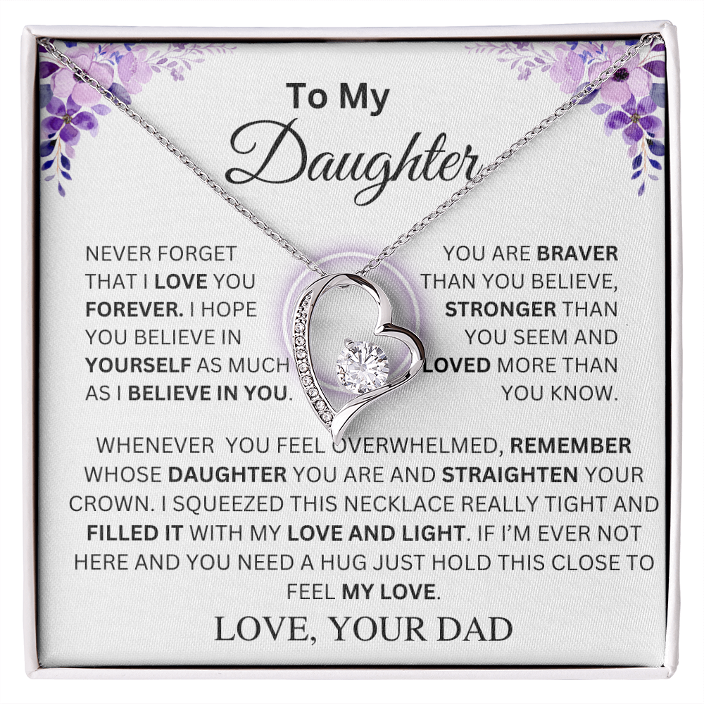 To My Daughter | Never Forget | Forever Love Necklace