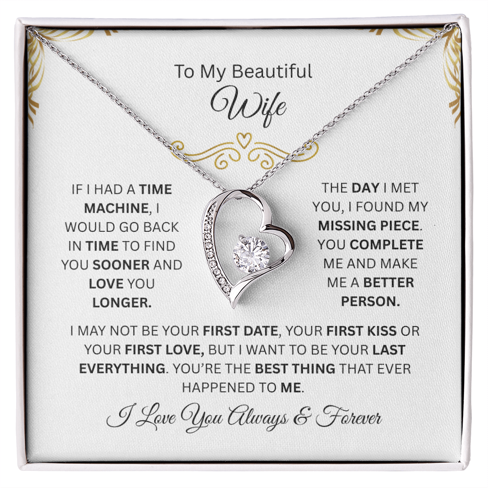 To My Beautiful Wife | Love You Longer | Forever Love Necklace