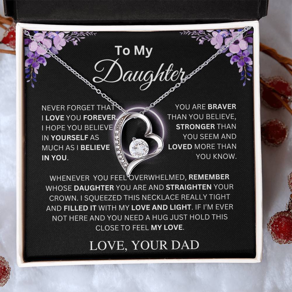 To My Daughter | Never Forget | Forever Love Necklace