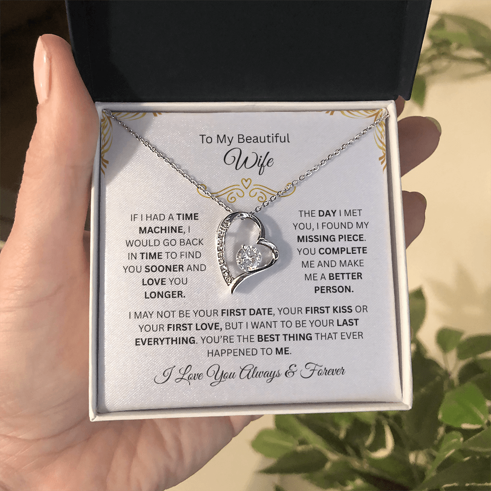 To My Beautiful Wife | Love You Longer | Forever Love Necklace