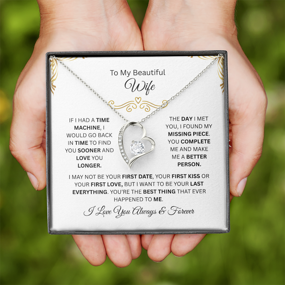To My Beautiful Wife | Love You Longer | Forever Love Necklace