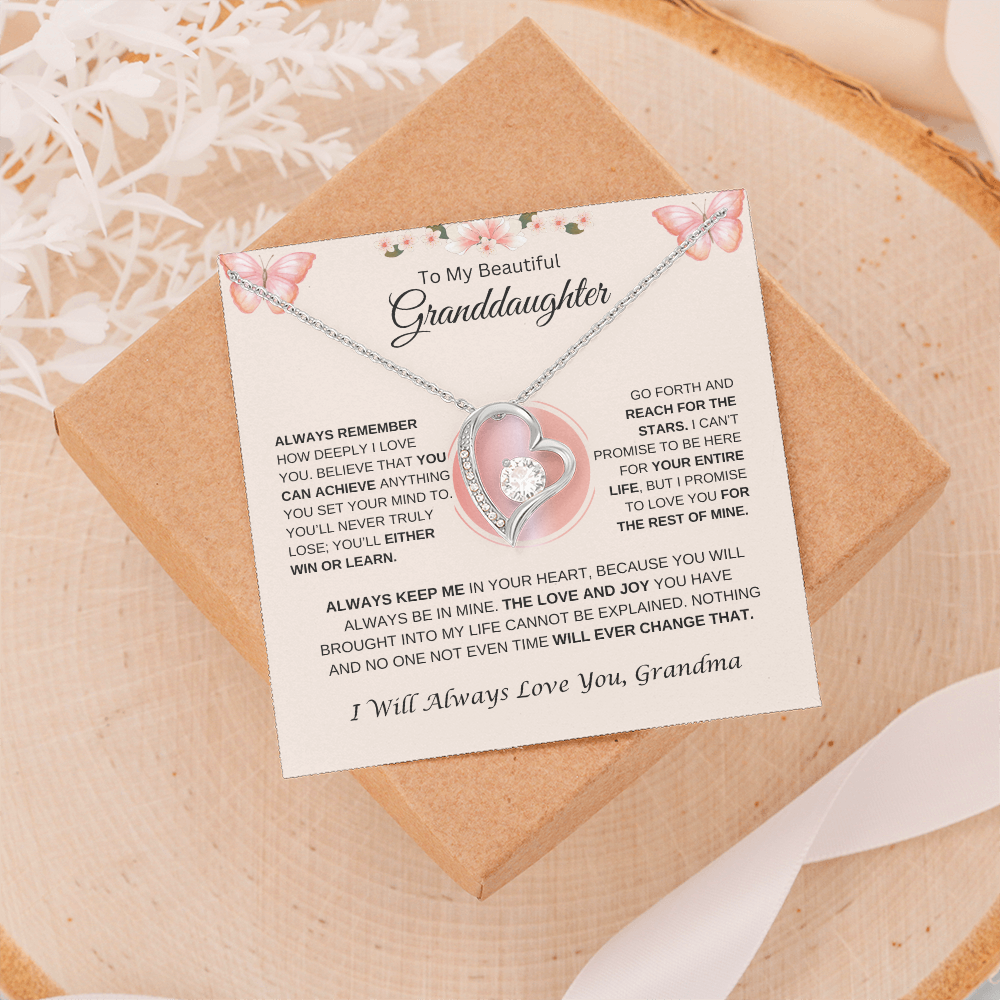 To My Beautiful Granddaughter | Always Remember | Forever Love Necklace