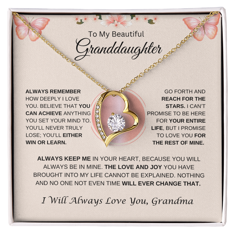 To My Beautiful Granddaughter | Always Remember | Forever Love Necklace