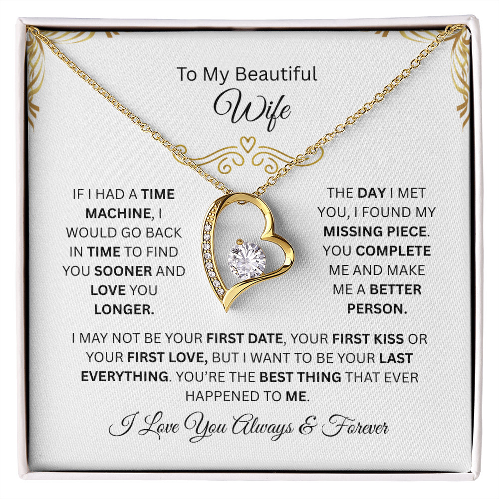 To My Beautiful Wife | Love You Longer | Forever Love Necklace