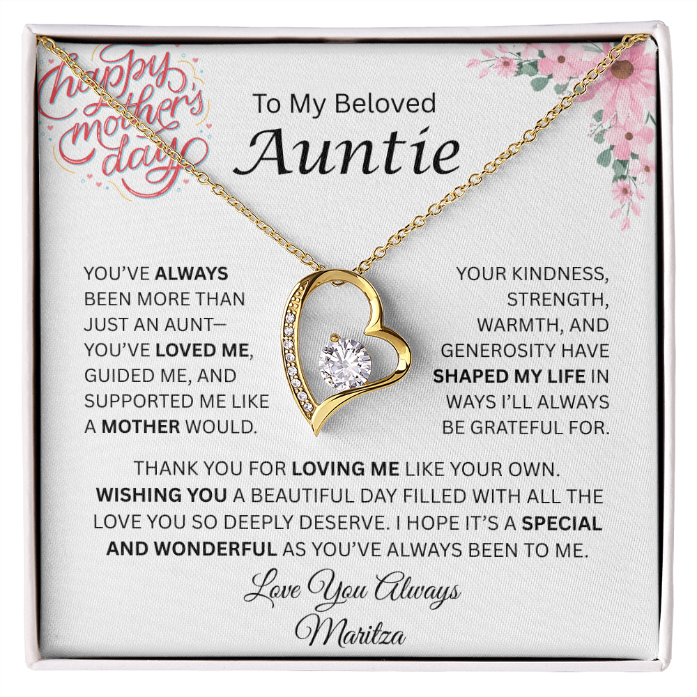 Happy Mother's Day Auntie | Like A Mother | Forever Love Necklace