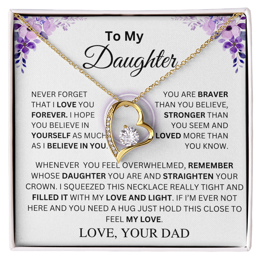 To My Daughter | Never Forget | Forever Love Necklace