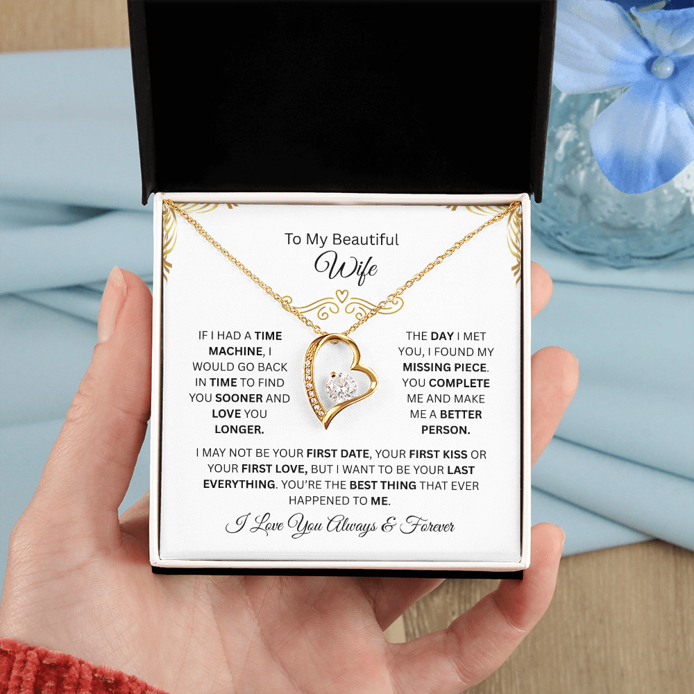 To My Beautiful Wife | Love You Longer | Forever Love Necklace