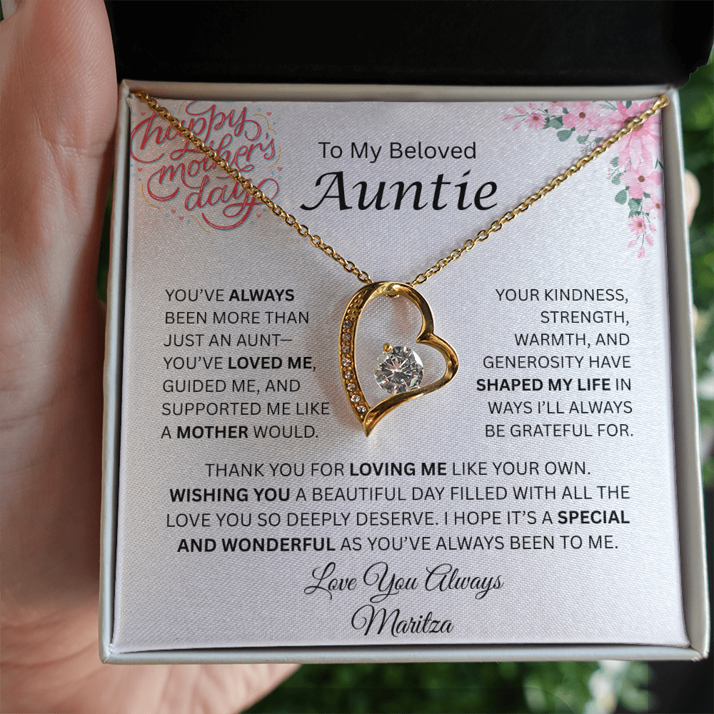 Happy Mother's Day Auntie | Like A Mother | Forever Love Necklace