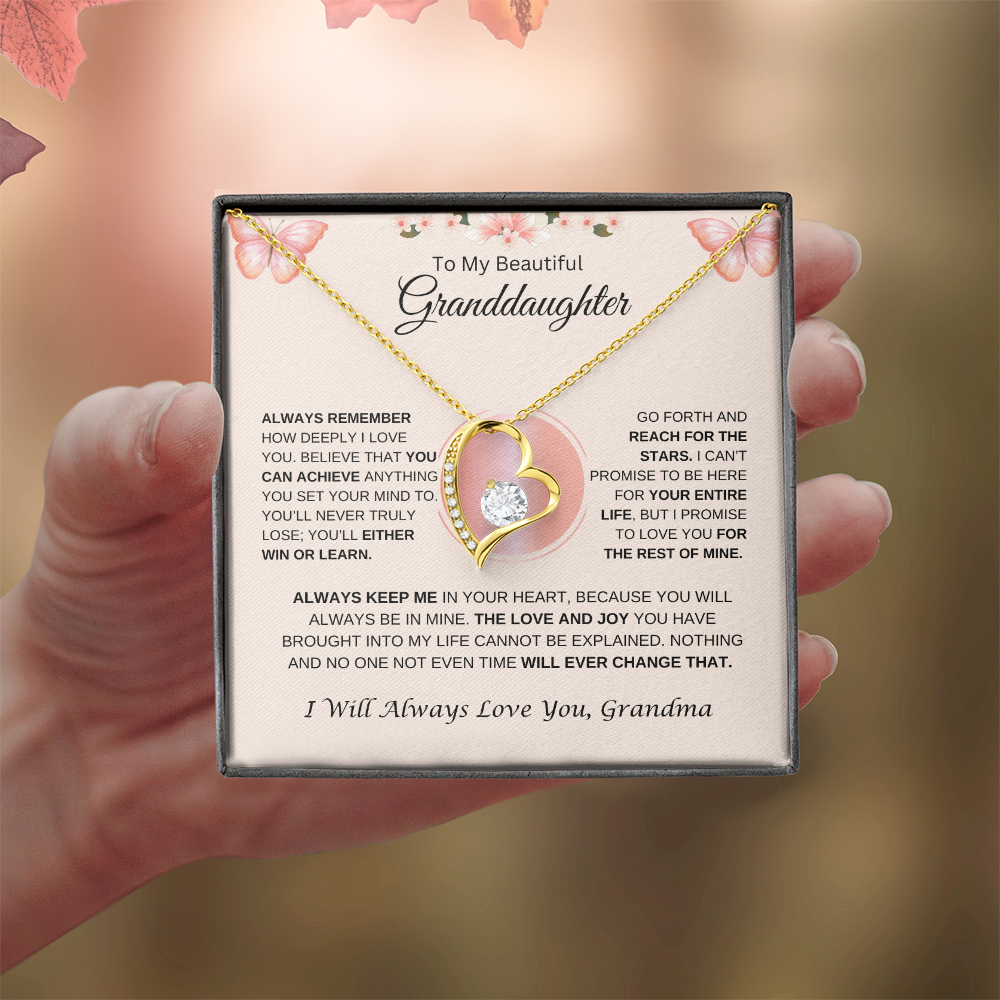 To My Beautiful Granddaughter | Always Remember | Forever Love Necklace