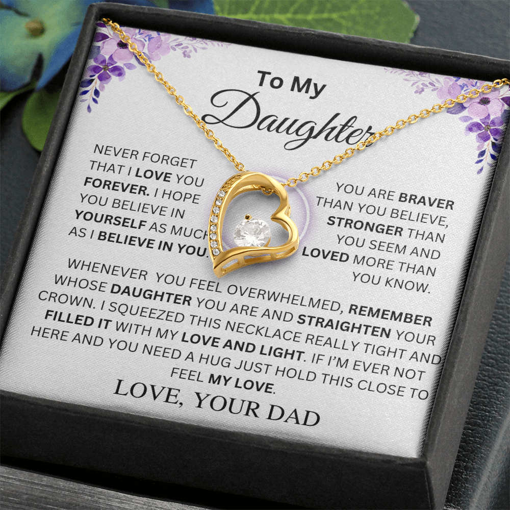 To My Daughter | Never Forget | Forever Love Necklace