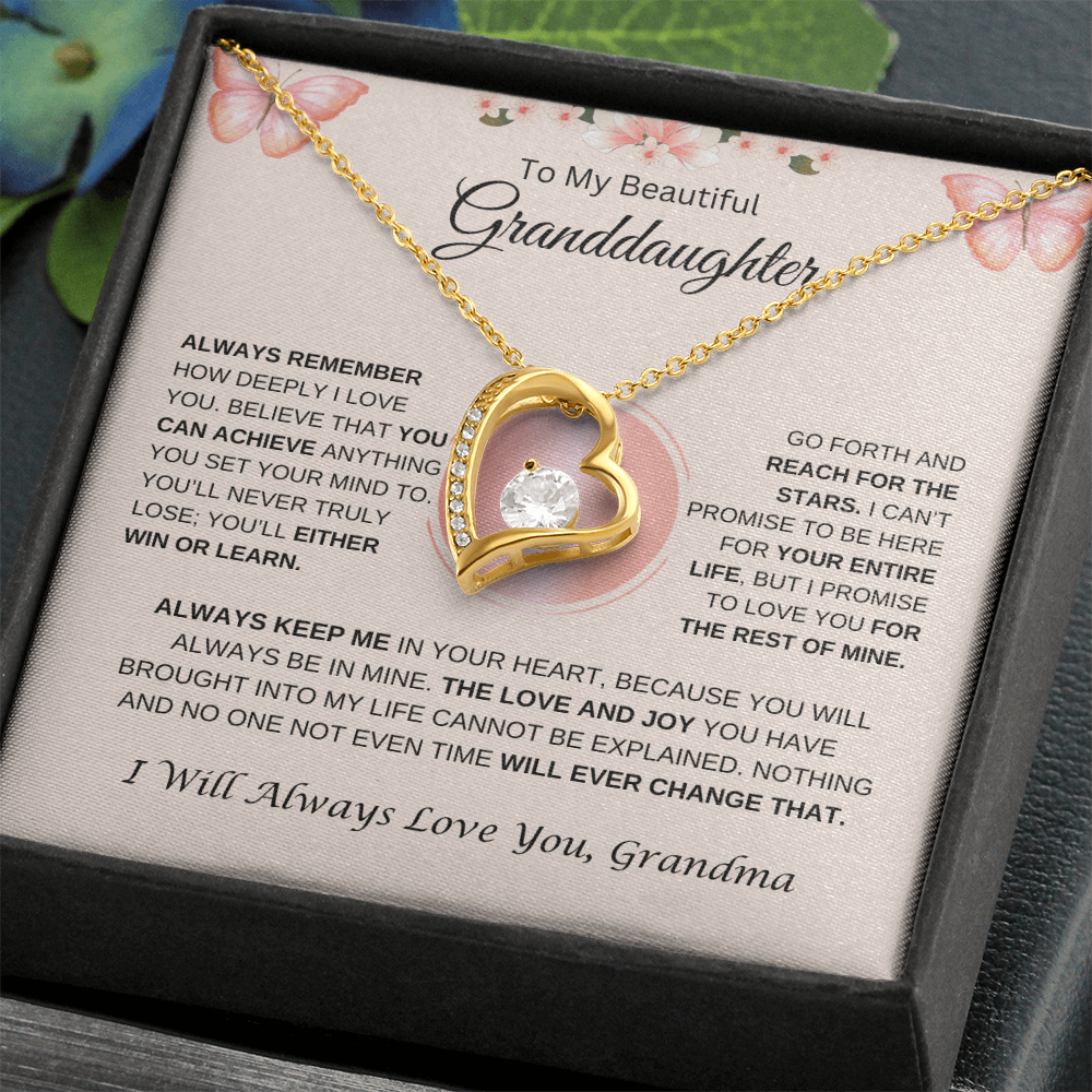 To My Beautiful Granddaughter | Always Remember | Forever Love Necklace