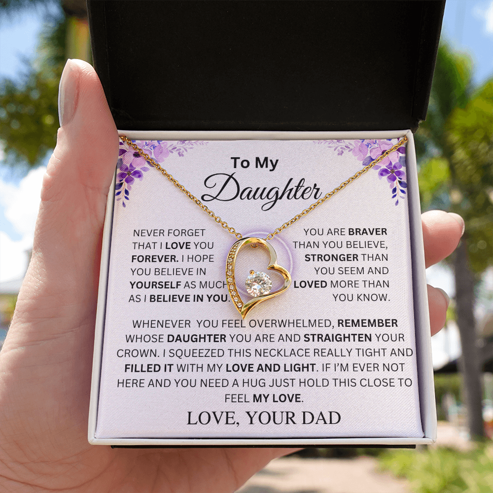 To My Daughter | Never Forget | Forever Love Necklace
