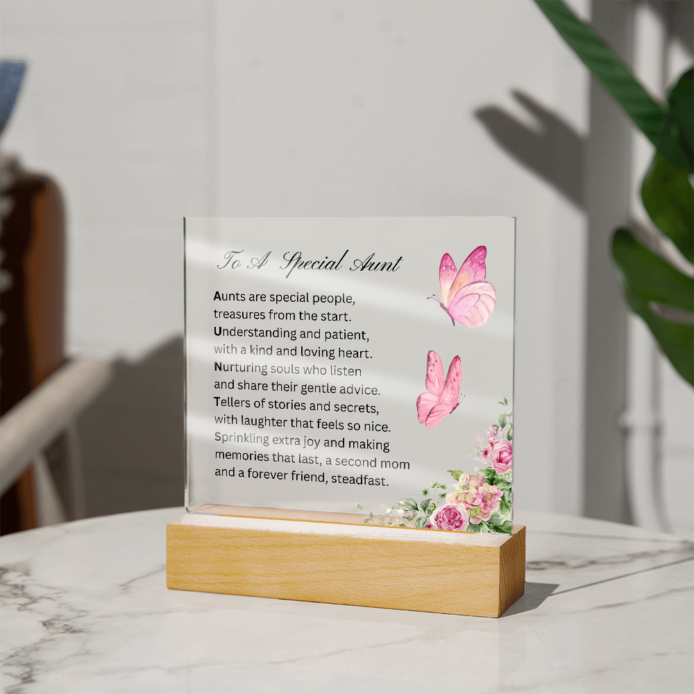 To A Special Aunt | Second Mom, Forever Friend | Printed Acrylic Plaque