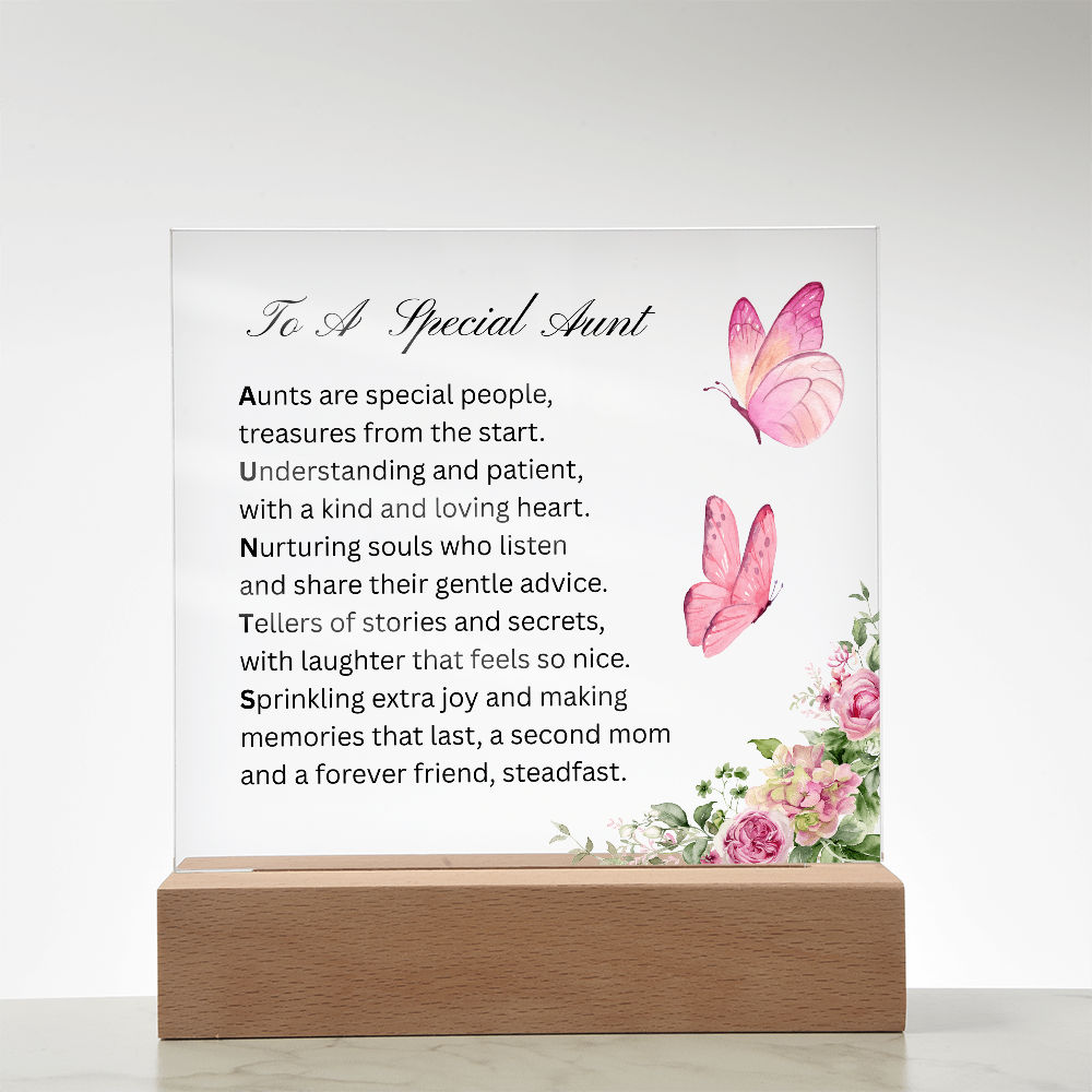 To A Special Aunt | Second Mom, Forever Friend | Printed Acrylic Plaque