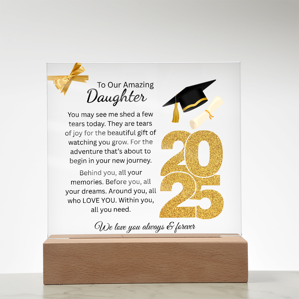 To My Amazing Daughter | New Journey | Printed Square Acrylic Plaque