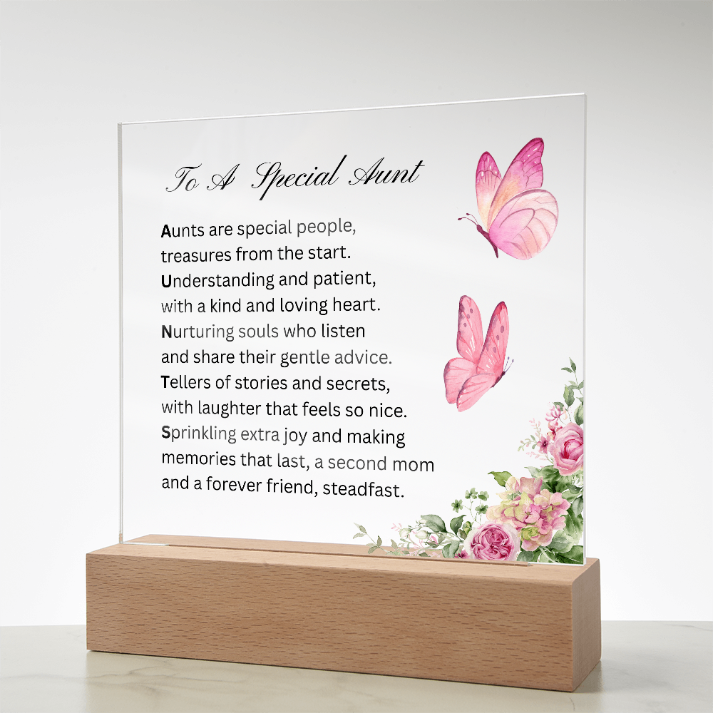 To A Special Aunt | Second Mom, Forever Friend | Printed Acrylic Plaque