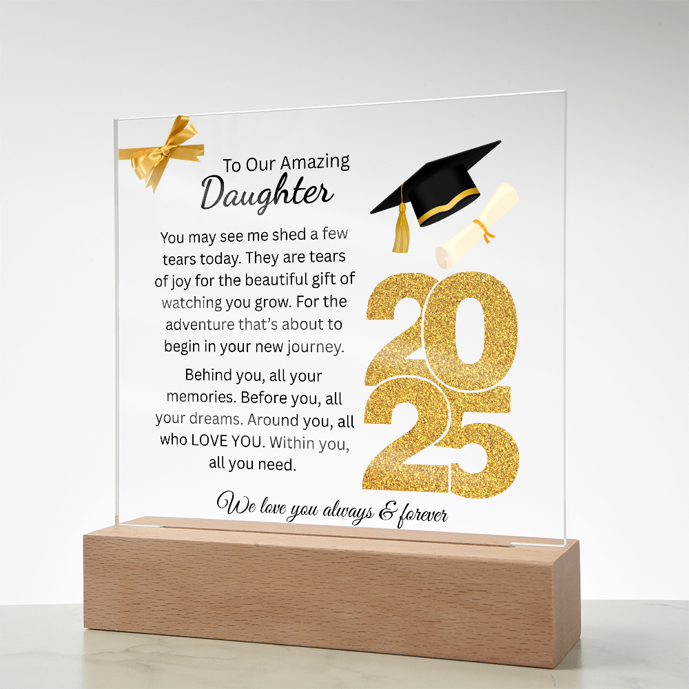 To My Amazing Daughter | New Journey | Printed Square Acrylic Plaque