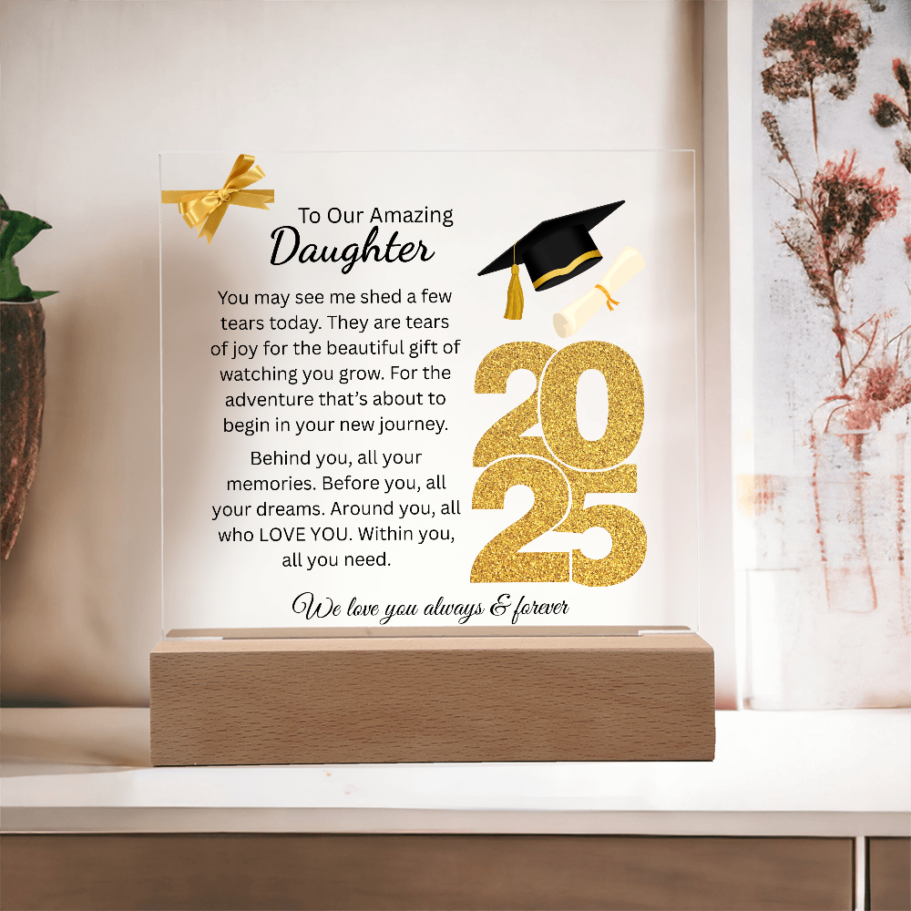 To My Amazing Daughter | New Journey | Printed Square Acrylic Plaque