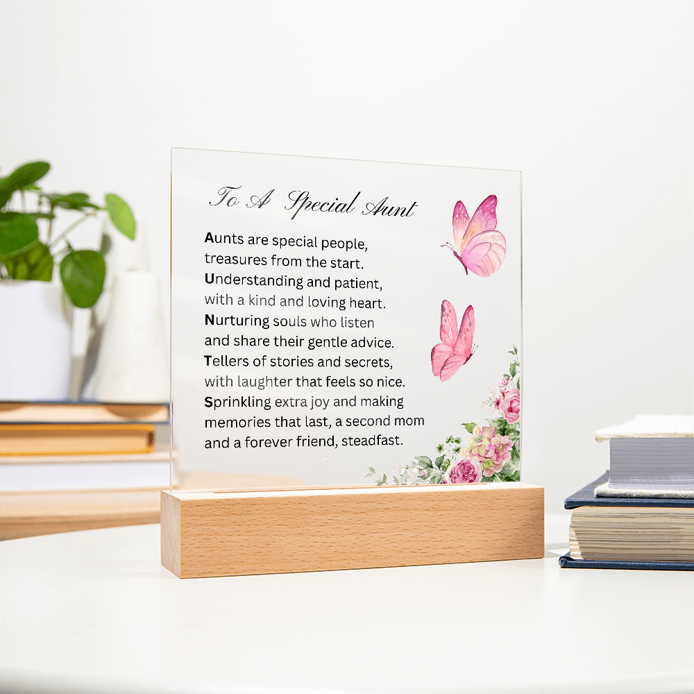 To A Special Aunt | Second Mom, Forever Friend | Printed Acrylic Plaque