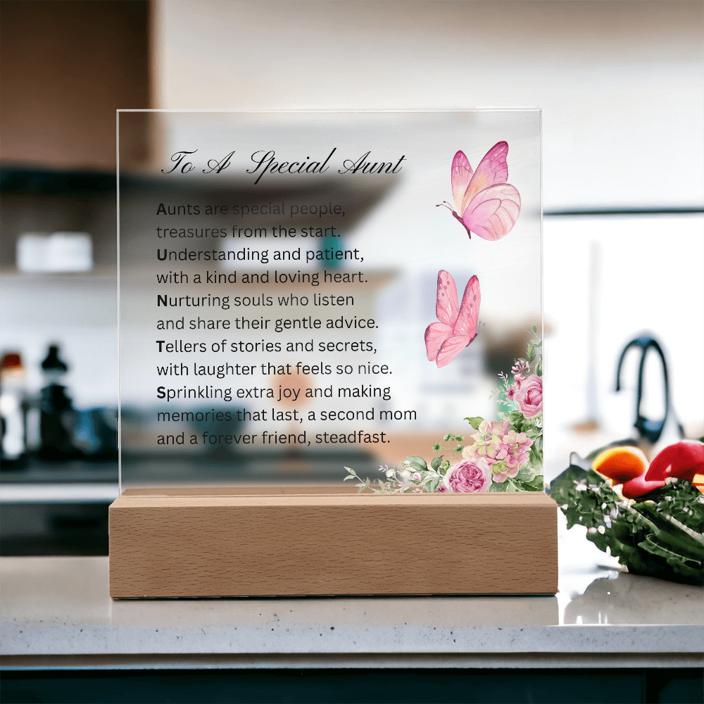 To A Special Aunt | Second Mom, Forever Friend | Printed Acrylic Plaque