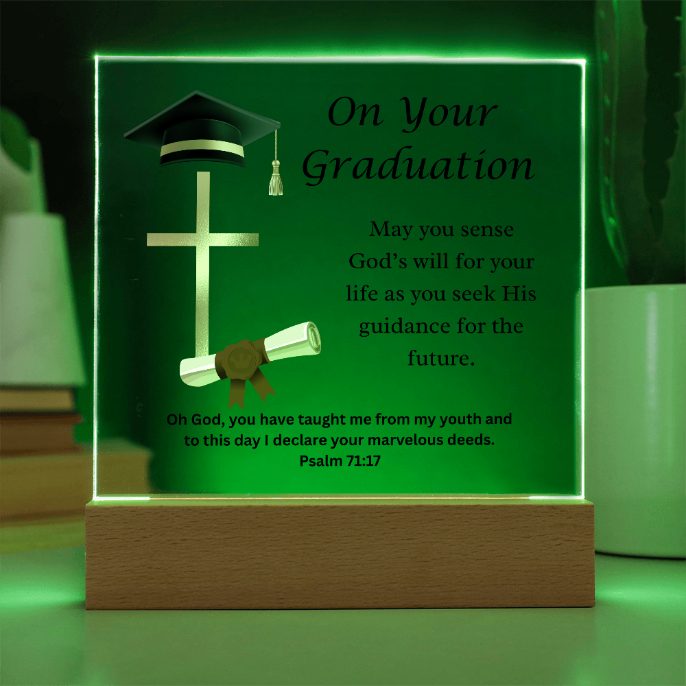 On Your Graduation | God's Will | Acrylic Plaque LED