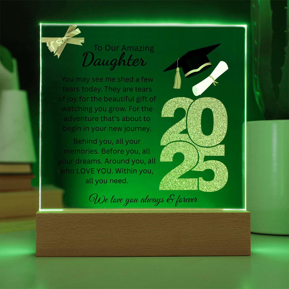 To My Amazing Daughter | New Journey | Printed Square Acrylic Plaque
