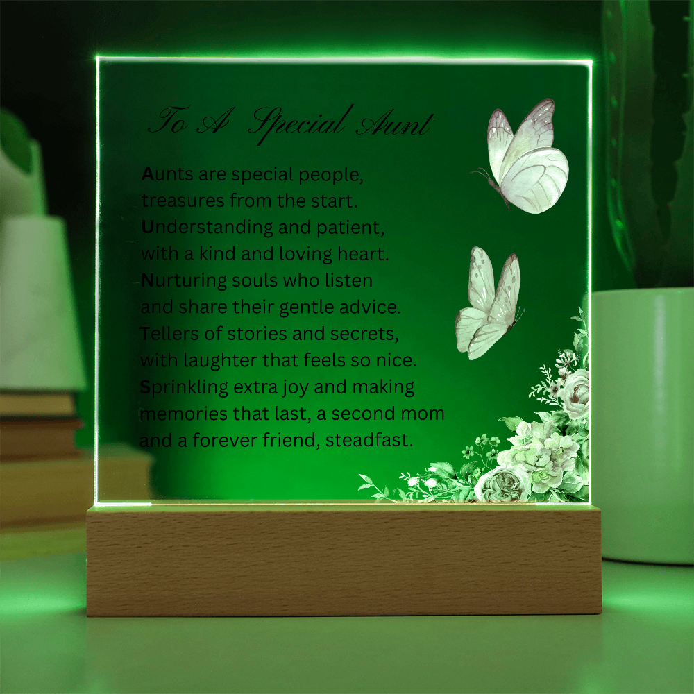 To A Special Aunt | Second Mom, Forever Friend | Printed Acrylic Plaque