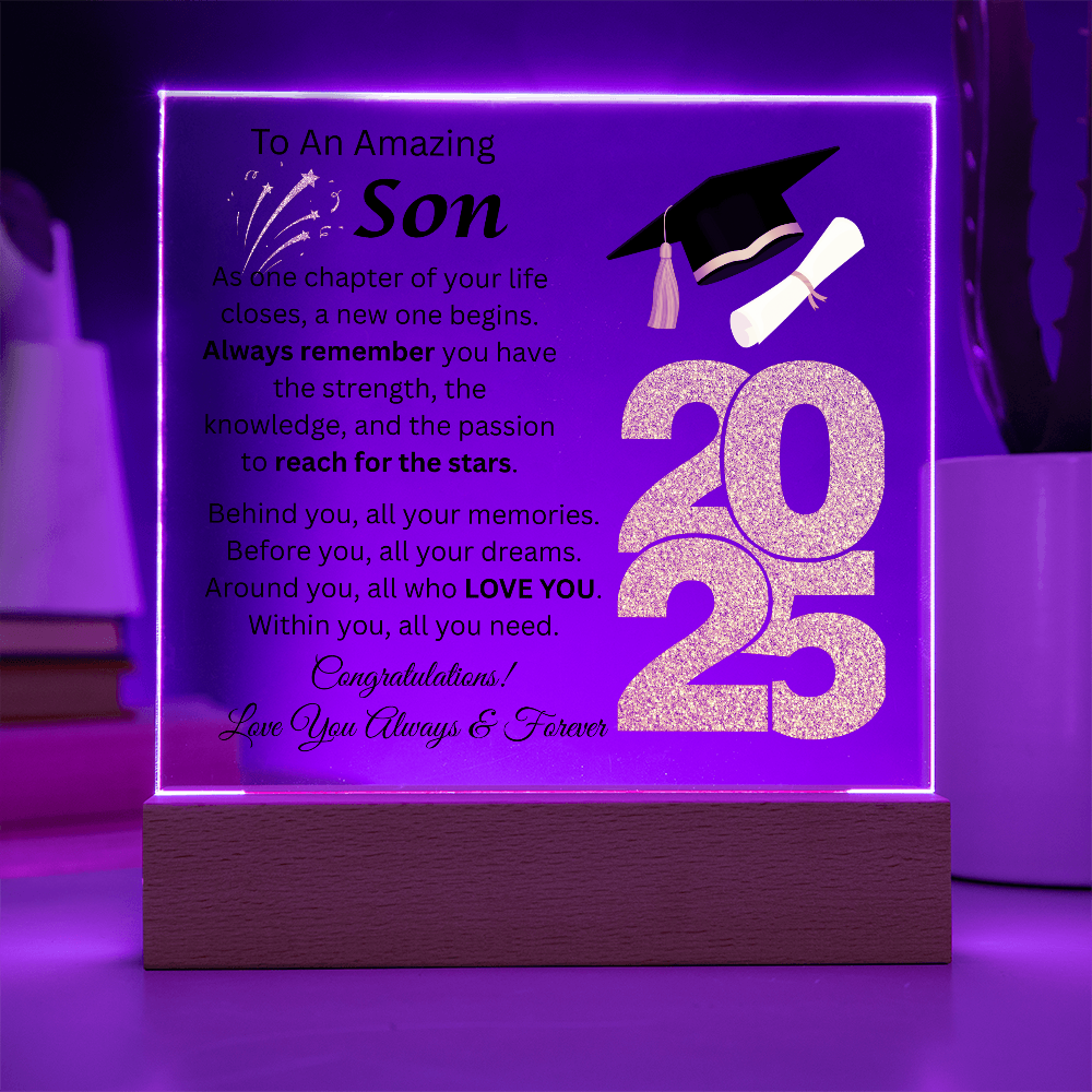 To An Amazing Son | Congratulations | Grad | Printed Acrylic Plaque w/(LED)