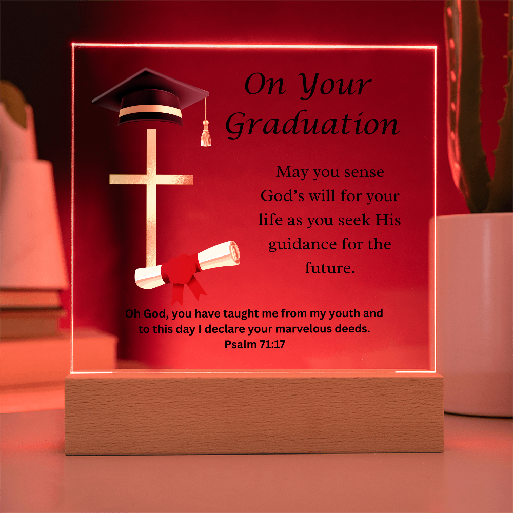 On Your Graduation | God's Will | Acrylic Plaque LED