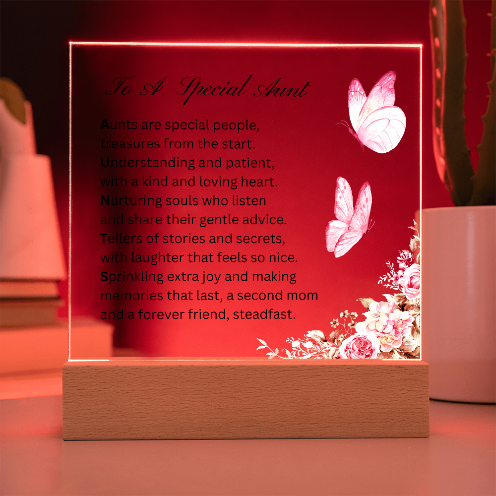 To A Special Aunt | Second Mom, Forever Friend | Printed Acrylic Plaque
